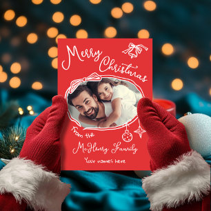 Bright Hand Drawn Doodle Photo Christmas Card