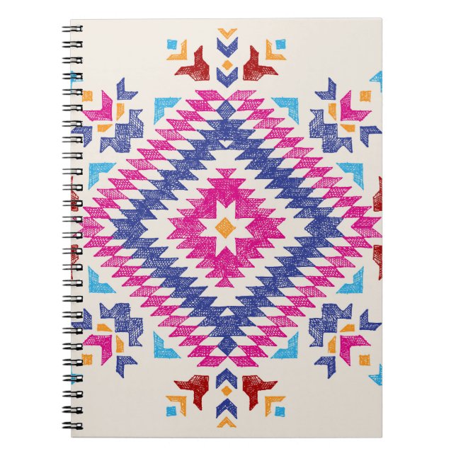 Bright Hand-Drawn Tribal Design Element. Notebook (Front)