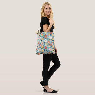 Bright Hand Drawn Wildflower Meadow Tote Bag