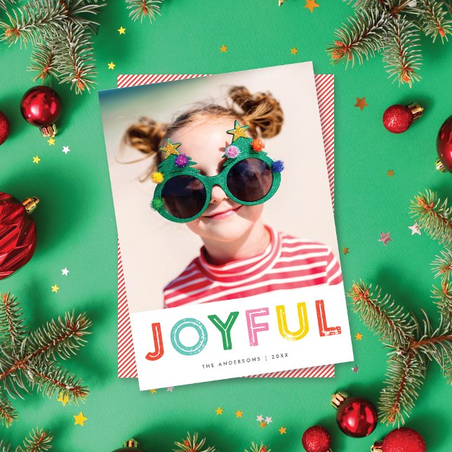 Bright, Happy, and Joyful Holiday Photo Card (Creator Uploaded)