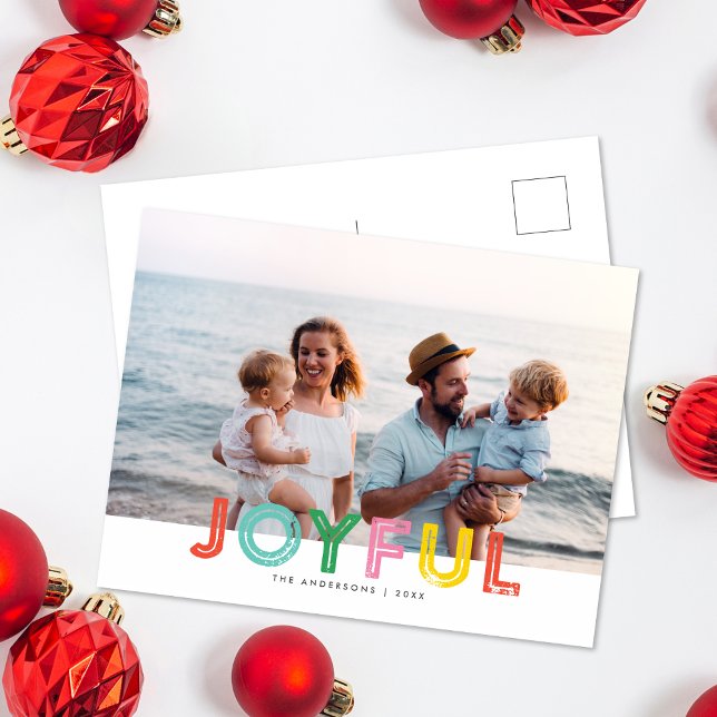 Bright, Happy, and Joyful Holiday Photo Postcard (Creator Uploaded)