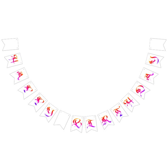 Bright Happy Birthday Calligraphy Bunting (All)