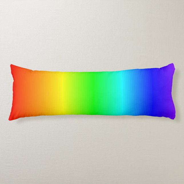 Bright Happy Colours Rainbow Stripes Gradient Body Cushion (Front)