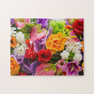 Bright Happy Flowers Challenging Colourful Gift Jigsaw Puzzle