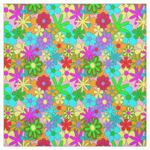 Bright Happy Flowers Fabric