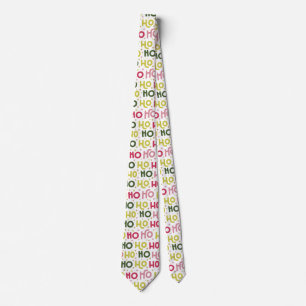Bright Happy Ho Ho Ho Typography Pattern  Tie