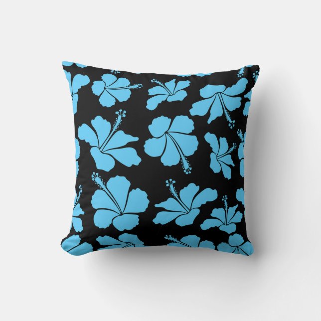 Bright hawaiian seamless pattern with tropical hib cushion (Front)