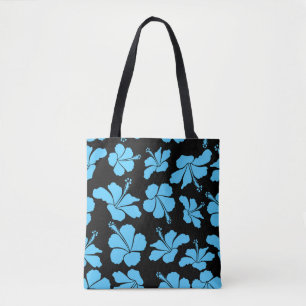 Bright hawaiian seamless pattern with tropical hib tote bag