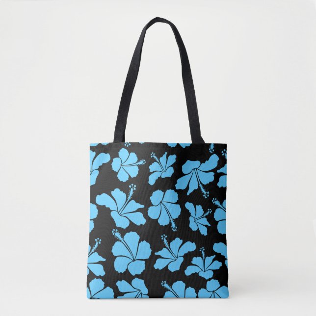 Bright hawaiian seamless pattern with tropical hib tote bag (Front)