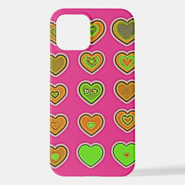 Bright Heart Vibrant Pink iPhone Case (Back)