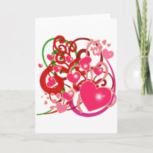 Bright Hearts and Scrolls for Lovers Card