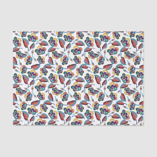 Bright Hibiscus Pattern Tissue Paper (Front)