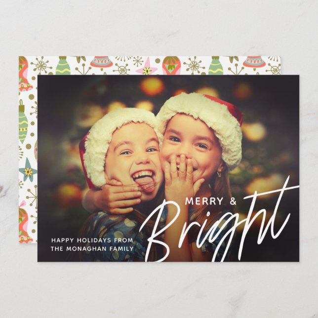 Bright Holiday | Horizontal Photo Card (Front/Back)