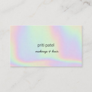 Bright Holographic Makeup Hair Lash Nail Beauty Business Card
