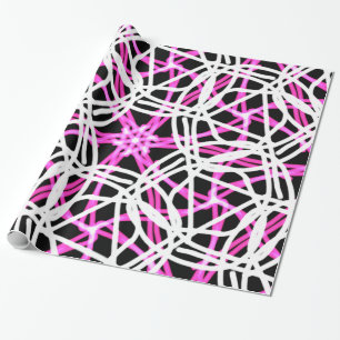 Bright, Hot Pink Kalieidoscope Pattern Wrapping Paper