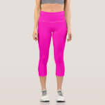 Bright Hot Pink Modern Capri Leggings<br><div class="desc">Always trendy hot pink solid colour.</div>