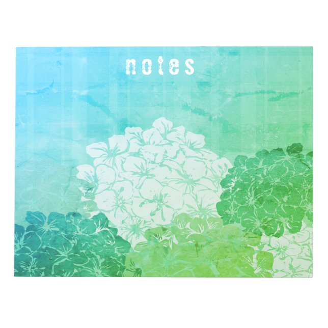 Bright Hydrangea Blooms notepad (Front)