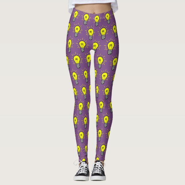Bright Idea Illuminated Light Bulbs Leggings (Front)