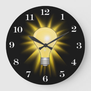 Bright Idea Light Bulb (Removable Numbers) Large Clock