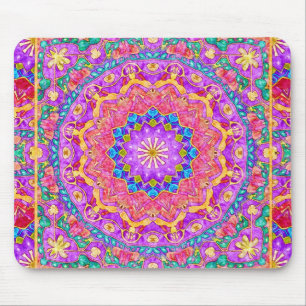 Bright India Watercolor Mandala Mousepad