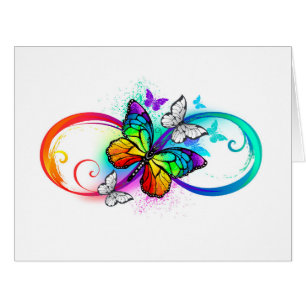 Bright infinity with rainbow butterfly