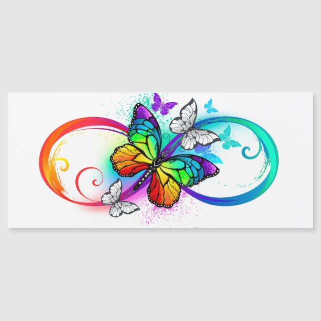 Bright infinity with rainbow butterfly  (Front)