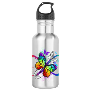 Bright infinity with rainbow butterfly 532 ml water bottle