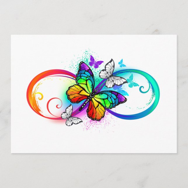 Bright infinity with rainbow butterfly advice card (Front)