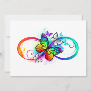 Bright infinity with rainbow butterfly announcement