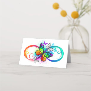 Bright infinity with rainbow butterfly appointment card