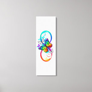 Bright infinity with rainbow butterfly  canvas print