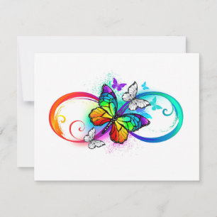 Bright infinity with rainbow butterfly card