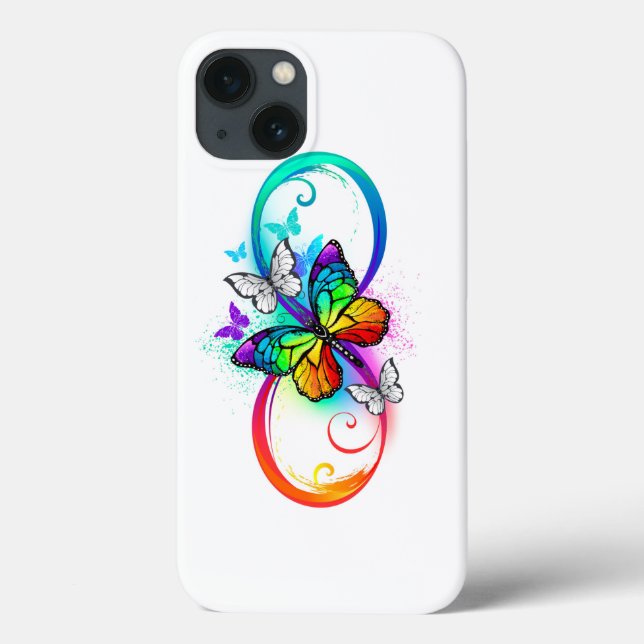 Bright infinity with rainbow butterfly  Case-Mate iPhone case (Back)