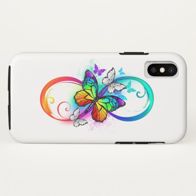 Bright infinity with rainbow butterfly  Case-Mate iPhone case (Back (Horizontal))