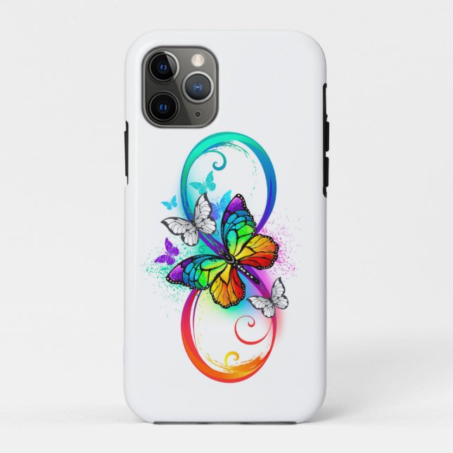 Bright infinity with rainbow butterfly  Case-Mate iPhone case (Back)