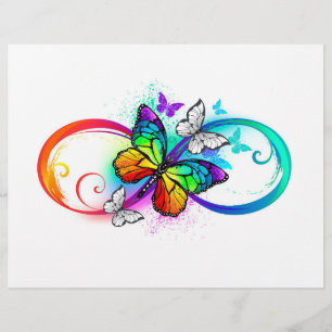 Bright infinity with rainbow butterfly custom letterhead