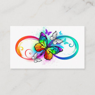Bright infinity with rainbow butterfly discount card