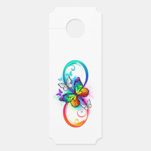 Bright infinity with rainbow butterfly  door hanger