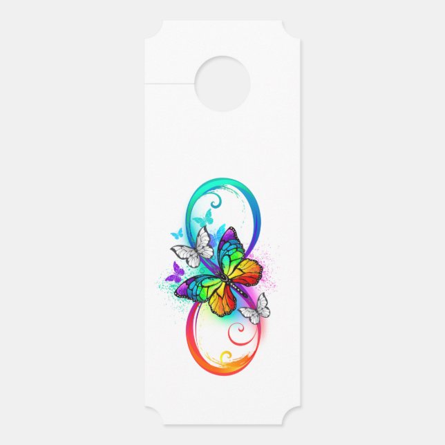 Bright infinity with rainbow butterfly  door hanger (Front)