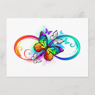 Bright infinity with rainbow butterfly enclosure card
