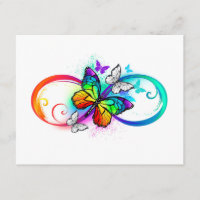 Bright infinity with rainbow butterfly
