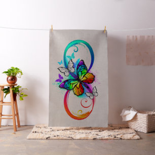 Bright infinity with rainbow butterfly fabric