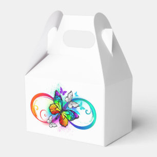 Bright infinity with rainbow butterfly favour box
