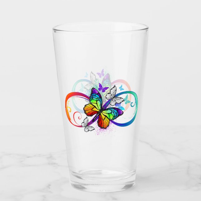 Bright infinity with rainbow butterfly glass (Front)