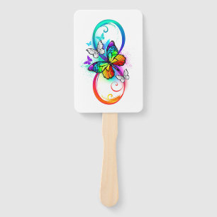 Bright infinity with rainbow butterfly hand fan