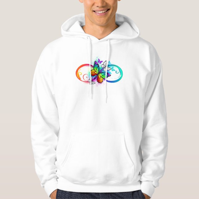 Bright infinity with rainbow butterfly hoodie (Front)