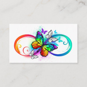 Bright infinity with rainbow butterfly loyalty card