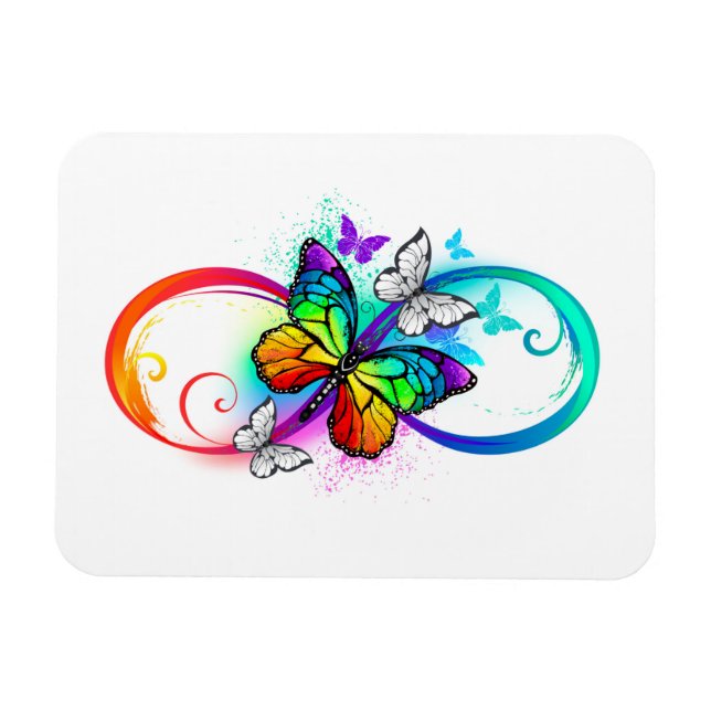 Bright infinity with rainbow butterfly magnet (Horizontal)