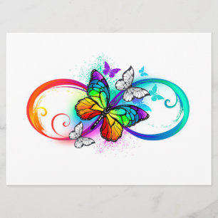 Bright infinity with rainbow butterfly  menu