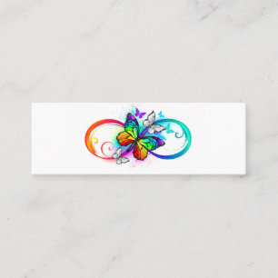 Bright infinity with rainbow butterfly mini business card